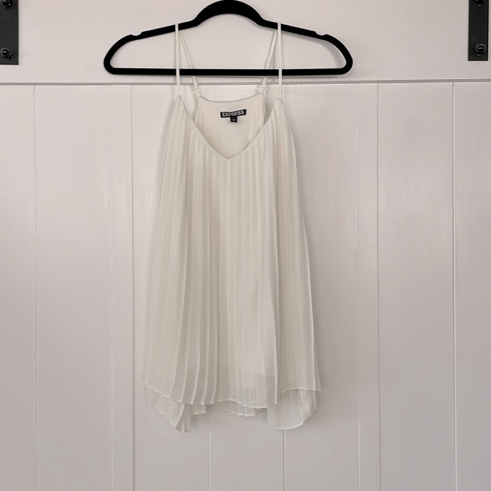 Express Camisole Halter Top with Accordion Pleats